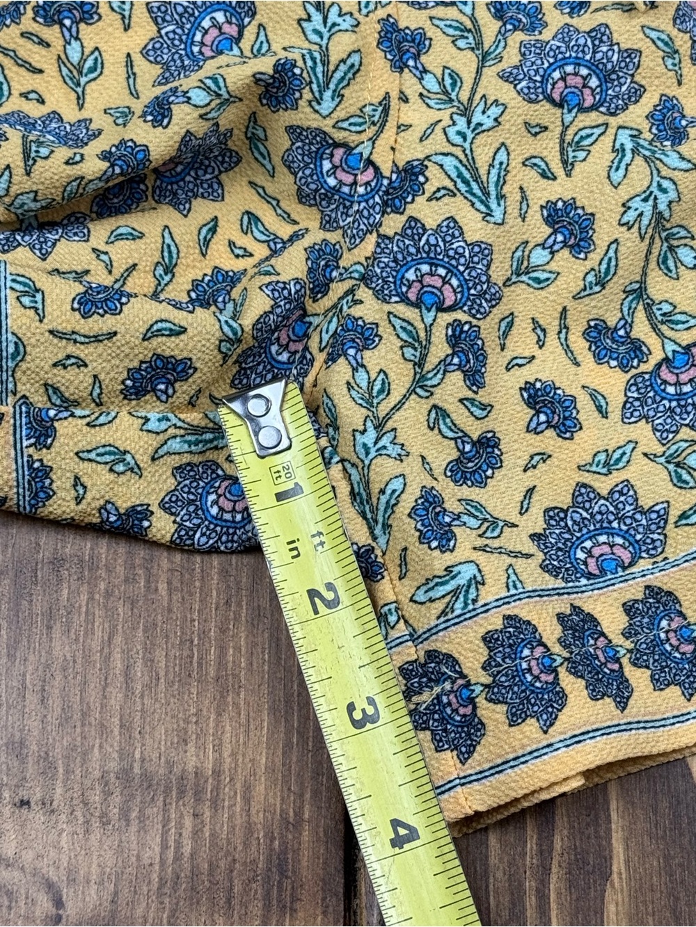Max Studio Yellow Crepe Floral Tie-Waist High-Rise Shorts - Picture 4 of 8
